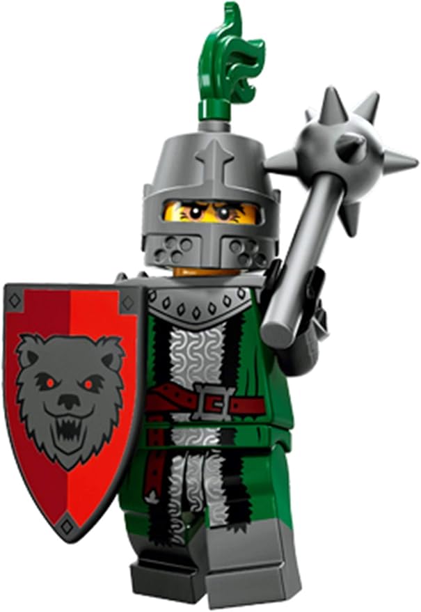 Image of Lego knight with armor and weapons